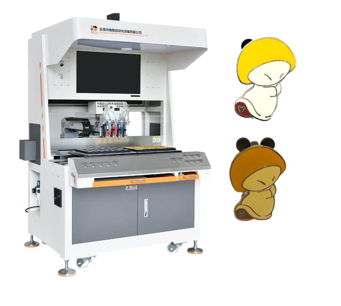 Cute animal enamel pin badge keychain filling machine